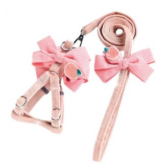 Pet dog leash cute bow teacup dog Pomeranian teddy chest strap to prevent loose