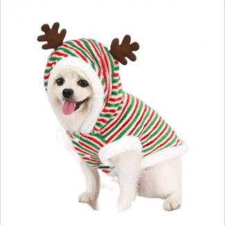 Pet christmas clothes wholesale new year red thick warm Christmas pet clothes warmly lovely snowman red dog Christmas dress