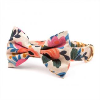 Wholesale custom logo OEM Cotton Flower Bow Tie pet Cat Dog Collar