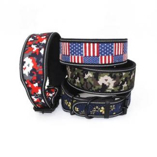 Custom Waterproof Adjustable Soft Neoprene Padded Reflective Pet Nylon Collar For Medium And Large Dogs